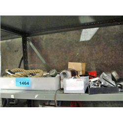 Shelf lot of hardware and misc