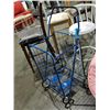 Image 1 : Blue metal folding grocery cart