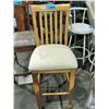 Image 1 : Beige upholstered seated barstool