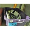 Image 1 : Purple plastic storage bin of hardware and misc