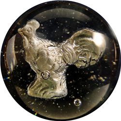 Marbles - Sulphide: Rooster, 1-13/16  Polished