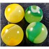 Image 1 : Marbles - Akro Agate Company: Lemonade & Limeade, lot of 4, 19/32" 9.9