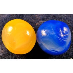 Marbles - Akro Agate Company: Royal, double ingot, lot of 2, 25/32  9.7