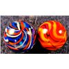 Image 1 : Marbles - Contemporary Handmade Glass: Scott Patrick, lot of 2, 17/32"