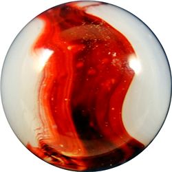 Marbles - Akro Agate Company: Milky Oxblood, 23/32" 9.9