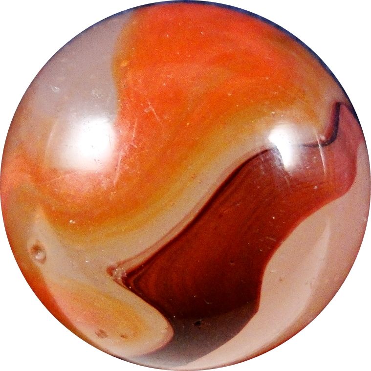 Marbles Lot 91. Akro Agate Company. Carnelian Oxblood. 23/32". NM+ 8.8.