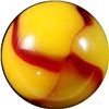 Image 2 : Marbles: Lot #99. Peltier Glass. NLR Ruby Bee. 19/32". Mint- 9.0.