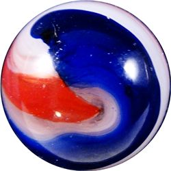 Marble: (Lot 7) Akro Agate. Popeye Corkscrew. 11/16". Mint 9.7