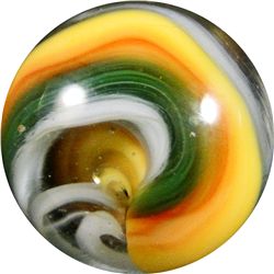 Marble: (Lot 9) Akro Agate. Hybrid Popeye Corkscrew. 19/32". Mint 9.8