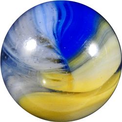 Marble: (Lot 10) Akro Agate. Double Ingot Marble. 3/4". Mint 9.8