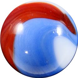 Marble: (Lot 21) Akro Agate. 3-Color Corkscrew. 27/32". Mint- 9.2
