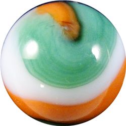 Marble: (Lot 26) Akro Agate. 3-Color Corkscrew. 19/32". Mint 9.7
