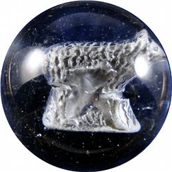 Marble: (Lot 40) Sulphide. Walking Bear. 1-15/16". Polished.