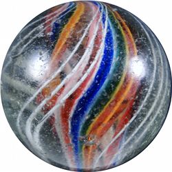 Marble: (Lot 51) Divided Core Swirl. 1-7/16". Good 7.5.