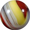 Image 2 : Marble: (Lot 121) Akro Agate. Red/Yellow Popeye Corkscrew. 19/32". Mint 9.9.