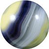 Image 3 : Marble: (Lot 129) Akro Agate. Purple/Yellow Popeye Corkscrew. 11/16". Mint 9.9.