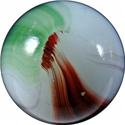 Marble: (Lot 146) Akro Agate. Patch Oxblood. 31/32". Mint- 9.2.