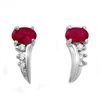 Image 1 : Genuine 0.72 ctw Ruby & Diamond Earrings White Gold