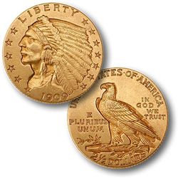 $2.5 Indian Gold - Quarter Eagles - 1908 to 1929 - Random date