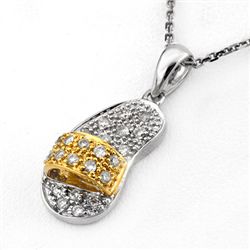 Natural 0.25 ctw Diamond Necklace 10K Multi tone Gold