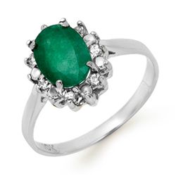 Genuine 1.27 ctw Emerald & Diamond Ring 10k Gold