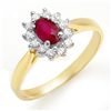 Image 1 : Genuine 0.51 ctw Ruby & Diamond Ring 10K Yellow Gold