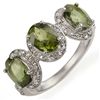 Image 1 : Genuine 3.08 ctw Green Tourmaline & Diamond Ring Gold