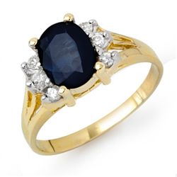 Genuine 2.14ctw Sapphire & Diamond Ring 14K Yellow Gold