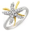 Image 1 : Natural 0.25 ctw Diamond Ring 10K Multi tone Gold