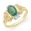 Image 1 : Genuine 0.81 ctw Emerald & Diamond Ring 10K Yellow Gold