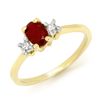 Image 1 : Genuine 1.36 ctw Ruby & Diamond Ring 10K Yellow Gold