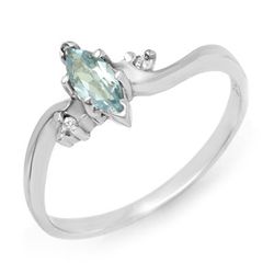 Genuine 0.29 ctw Blue Topaz & Diamond Ring 10K Gold