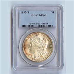 1882 Morgan Silver Dollar MS63 PCGS Certified - SKU P1882
