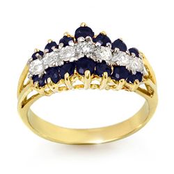 Genuine 1.02 ctw Sapphire & Diamond Ring Yellow Gold