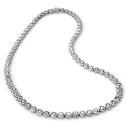 Natural 9.0 ctw Diamond Necklace 14K White Gold