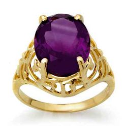 Genuine 4.5 ctw Amethyst Ring 10K Yellow Gold