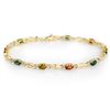 Image 1 : Genuine 3.0 ctw Multi-Sapphire Bracelet 10K Yellow Gold