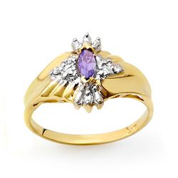 Genuine 0.22 ctw Tanzanite & Diamond Ring 10K Gold