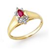 Image 1 : Genuine 0.22 ctw Ruby & Diamond Ring 10K Yellow Gold