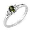 Image 1 : Genuine 0.44 ctw Green Tourmaline & Diamond Ring Gold