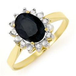 Genuine 1.91ctw Sapphire & Diamond Ring 10K Yellow Gold