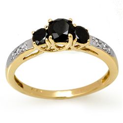 Natural 0.80 ctw White & Black Diamond Ring 14K Gold