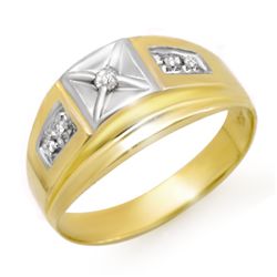 Natural 0.12 ctw Diamond Men's Ring 10K Yellow Gold