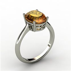 Citrine 2.40 ctw Ring 14kt White Gold