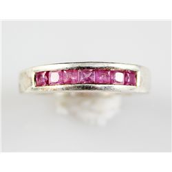 Sterling Platinum "Very Heavy" 1.65 Sapphire Ring