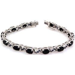 Dark Sapphire Oval Cut Sterling Silver 92.5 17 Grams 7.