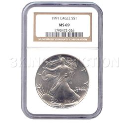 Certified Proof Silver Eagle PF69 1991