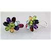 Image 1 : 35.12CTW Multi-color Precious Stone Silver Earring
