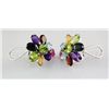 Image 2 : 35.12CTW Multi-color Precious Stone Silver Earring