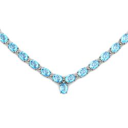 Natural Topaz 65.6ctw Oval Necklace .925 Sterling
